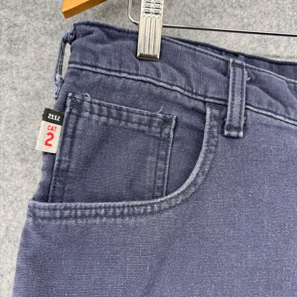 Carhartt FR Work Pants Mens 36x25 Navy Blue Flame Resistant Carpenter FRB159-DNY